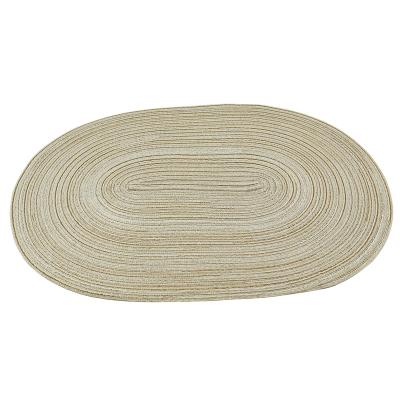 China Sustainable Polypropylene Area Rug Polyester Cotton Place Mat Oval Heat Resistant Non-Slip Washable Table Mat for sale