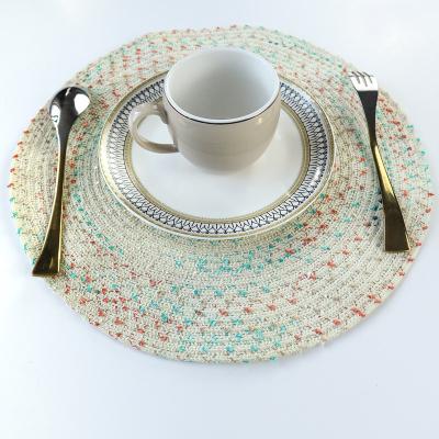 China Sustainable Decoration PP Woven Heat Resistant Polyethyl Woven Place Mat Round Round for sale