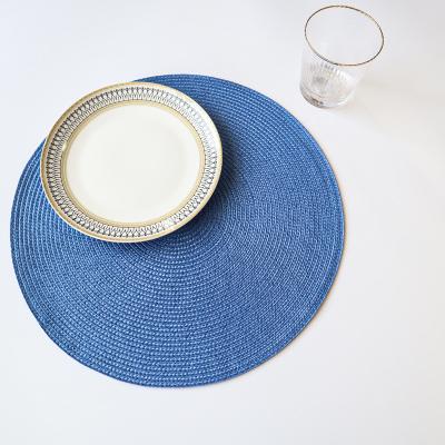 China 2022pp 6pcs Round Area Rugs Sustainable Reusable Washable Blue Place Mats for sale