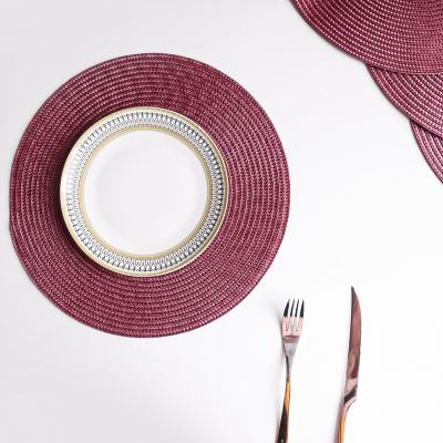 China 2022 New Sustainable Round Durable Woven Place Mat Table Mat 38cm Round Placemats Series Woven Place Mat for sale