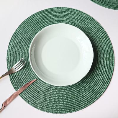 China Durable Washable PP Table Mat Restaurant Insulation Table Mat Durable Washable PVC Round Table Mat 38cm 6 Pieces for sale