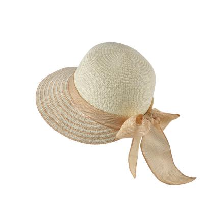 China Fashion \ High Quality Comfortable \ Durable Straw Hat New Ladies Summer Beach Vacation Sun Hat With Bow Straw Hat for sale