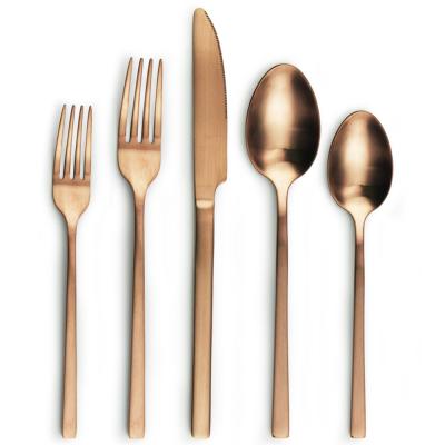 China Durable Black Cutlery , Rose Gold Matte Flatware , Silver Cutlery for sale