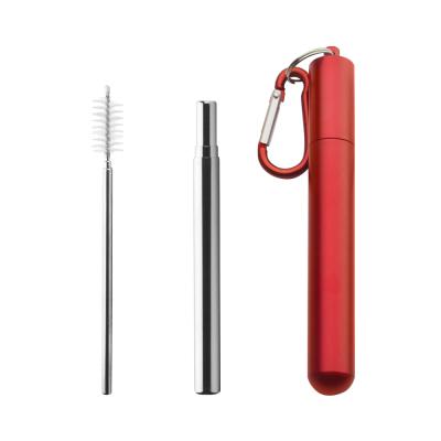 China 2019 AMAZONE Sustainable Folding Portable Reusable Telescopic Metal Straw With Case for sale