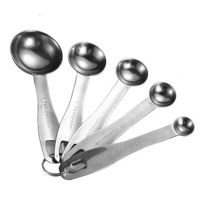 China Best Quality 5 Pcs Stainless Steel Doser Tea Spoon Viable Sets for sale