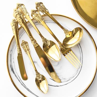 China Viable Royal Iranian Baroque Style Stainless Steel Dinner Set Sliver Flatware Set Silverware For Wedding for sale