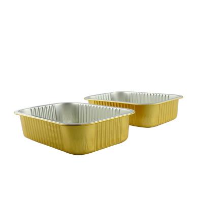 China Kitchen Use Home Use Packing Disposable Fast Food Aluminum Foil Container With Paper Lid for sale