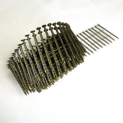 China Flat Screw Leg Coil Nails Vinyl-Coated Pallet Coil Nails / Screw Leg Wire Coil Nails for sale