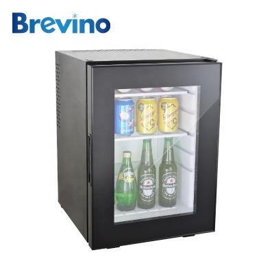 China Brevino 40L Peltier Bar Mini Hotel Thermoelectric Glass Minibar Door Showcase for Hotel, Home and Office for sale