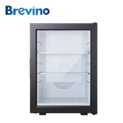 China Thermoelectric Glass Mini Bar Mini Display Fridge For Sale 40L Silent Door Cooler Beverage Cooler for sale