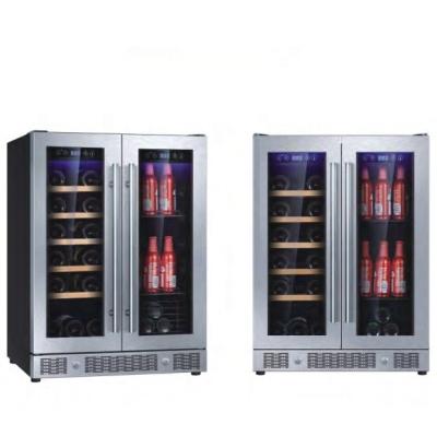 China Outdoor durable dual-zones beverage fridge bar cooler for drinks and wine in saloon or home for sale