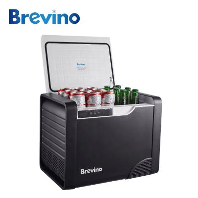 China Modern and Fashion Brevino 25L Mini Cooler Amazon Portable Black Color Car Fridge Hot Selling Practical Cooler for Camper Van Truck RV for sale