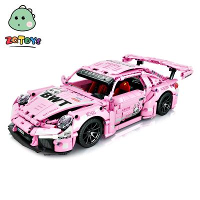 China Toy Cars Zhiqu Toys Electric Building Blocks Assembling Children Remote Racing Gt3 Toy Car Baustein Building Block Toys for sale