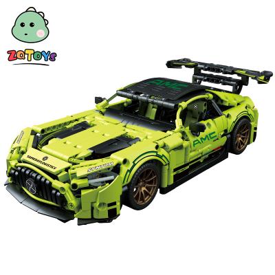 China Zhiqu Toys Green Racing Toy Car Building Block MOC Simulation Sports Car Model Bricks Educational Toys Famous Super Boys Gift for sale