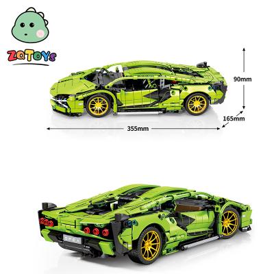 China DIY Zhiqu Toys 2023 Hot Sale 2.4G Radio Control 1/14 DIY Remote Control Building Block Racing Car 1254pcs Toys For Children for sale