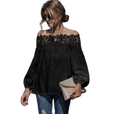 China Hot Sale High Quality Custom Cropped One Shoulder Long Sleeve Off Shoulder Logo Anti-Wrinkle Top Selling Shirts For Women for sale