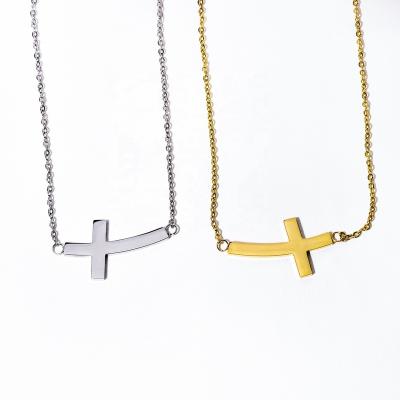 China Trendy Trendy Gold Plated Cross Pendants Chains Stainless Steel Fashion Jewelry Necklaces for sale