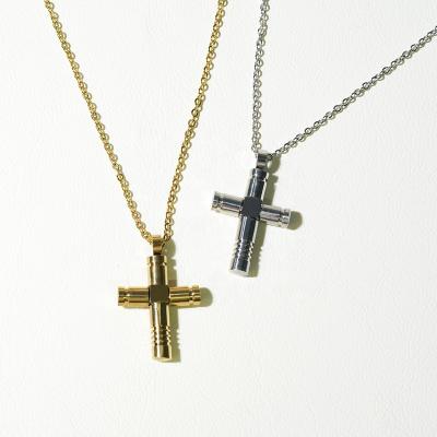 China TRENDY Trendy 18K Gold Plated Cross Design Chain Stainless Steel Fashion Jewelry Necklaces for sale