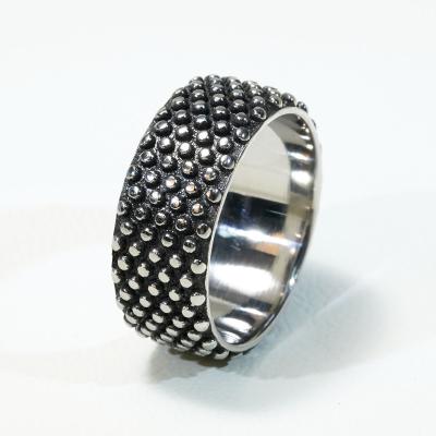 China Black Punk Style Unisex Classic Punk Chunky Stainless Steel Rings Simple Design For Women Men for sale