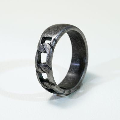 China Punk Design Custom Simple Unisex Chain Link Style Stainless Steel Rings For Women Mens for sale