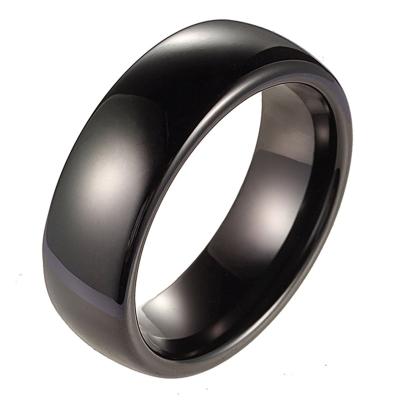 China Simple Classic Polished Unisex Black Silver CLASSIC Rose Gold Tungsten Carbide Rings for Wedding Couples for sale