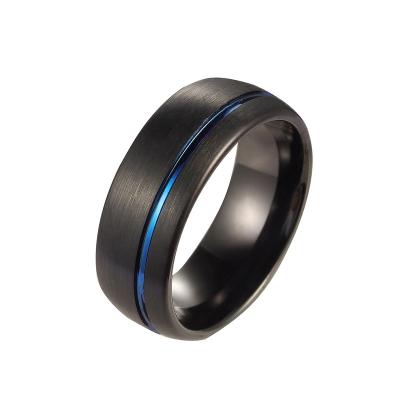 China CLASSIC Factory Gold Chunky Brushed Tungsten Wedding Band Black Rings For Women Men for sale