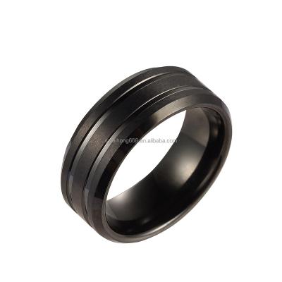 China CLASSIC Quality Brushed Finish Tungsten Carbide Blank White Black Rings For Wedding Man for sale