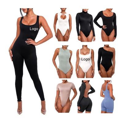 China One Piece Gym Budysuits Women Gym Overalls Sports Logo Solid Color High Elastic Fitness Breathable Custom Seamless Sexy Yoga Jumpsuits for sale