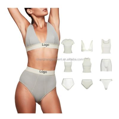 China 2022 New Arrivals Breathable Logo Name Brand Women Summer Custom Made Clothing Shorts Suits Two Piece Set Lounge Wear Sets for sale