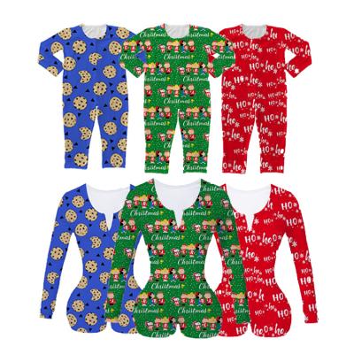 China 2021 Christmas onesie custom print Christmas onesie family pajamas adult kids QUICK DRY pajamas for sale