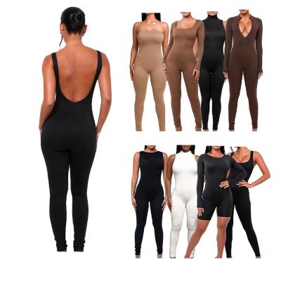 China High Quality Breathable Custom Made Newest Customized Sexy Women Yoga Wear Fashionable Sexy One Piece Backless Jumpsuits Fitness for sale