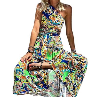 China New Style Breathable Summer Women Dresses Ladies Printed Maxi Off The Shoulder Bohemian Casual Dress for sale