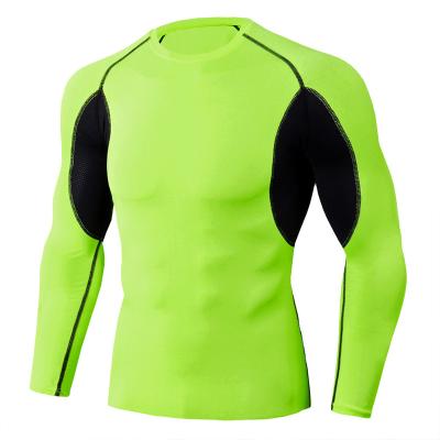 China Low Price Breathable Quick-drying Tight Fitness Running Shirts Men's Long Sleeve Sport Top Mens Workout Training Shirts for sale