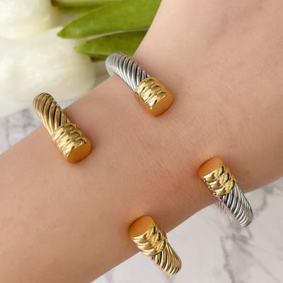 China 2022 New Arrival TRENDY Stainless Steel Twist Bracelet For Woman Fashion Jewelry for sale