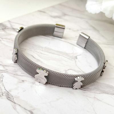 China 2022 New Arrival TRENDY Stainless Steel Bear Bracelet For Woman for sale