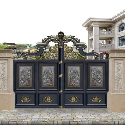 China JURUI factory driveway OEM 3D ODM CAD design luxury metal gate House gate modern wholesale customizable villa garden luxury cast aluminum gate for sale