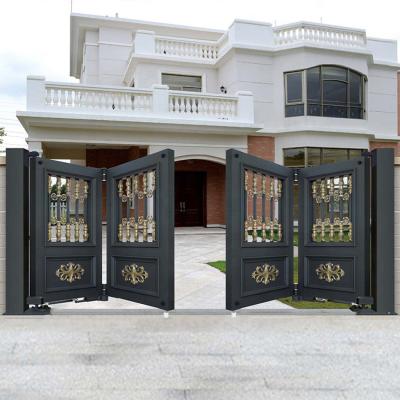 China JURUI factory modern luxury cast aluminum grill design driveway gate security gate villa hotel garden metal gate for sale