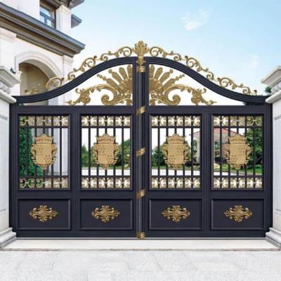 China JURUI luxury factory entrance door cast aluminum driveway villa sliding doors wholesale modern aluminum alloy mian door for sale