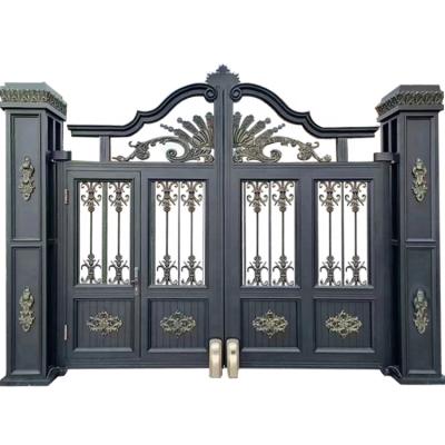 China JURUI Factory Sale Modern Custom or Smart Design New Standard Aluminum Door Iron Pipe Door Design Modern Wrought Iron Swing Door for sale