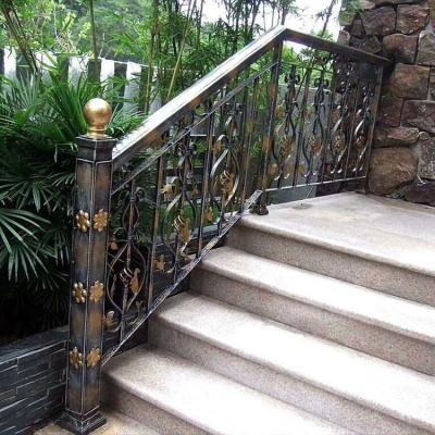 China JURUI factory sale modern direct stylish wrought iron iron/aluminum stair fence garden balcony home villa for sale