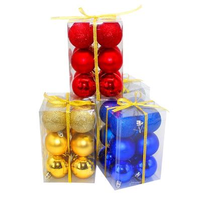 China Christmas Fast Delivery 12 Pcs / Lot 6cm PVC Plastic Shatterproof Christmas Ornament Balls for sale