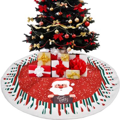 China New Christmas Tree Skirt Decorative Apron 2021 Christmas Tree Ornaments 78CM Cute Printed Cartoon Tree Skirt Hotel Mall Christmas Tree Home Decoration for sale