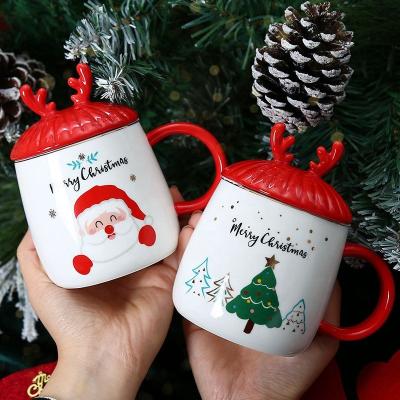 China Sustainable New Style Christmas No-broken Coffee Mugs Gift Set Christmas Tree Mugs for sale