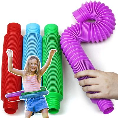 China Eco-Friendly Material Plastic Diy Factory Colorful Building Sensory Tools Jump Pipe Tubes Stress And Worry Relief Toys For Stretch Autism Kids for sale