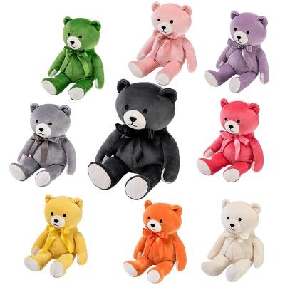 China 30cm Customized Logo Black Organic Stuffed Pink Plush Toys ODM OEM Soft Animal Baby Bulk Cloth Plush Toy Cute Teddy Bear for sale