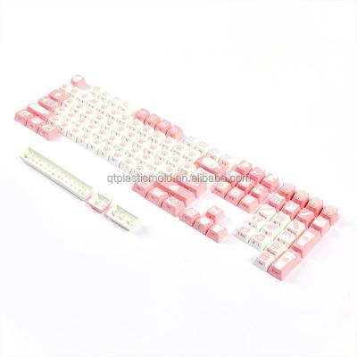 China Durable Pink Key Cap Two Color Injection Molding Transparent Mechanical Keycap Sale for sale