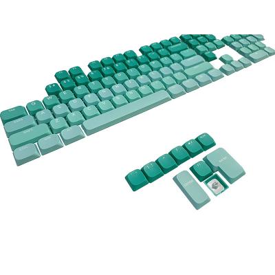 China Keycaps for keyboard good looking gradient mechanical green keycaps low profile plastic components for keyboard key caps assembly supplier for sale