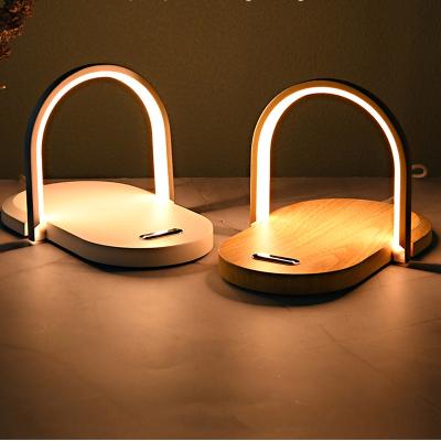 China Modern Night Light Touch Charging Desk Lamp Mobile Phone Wireless Charger LED Night Lights for Home Office Bedroom Reading Room Kids for sale