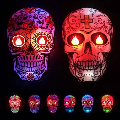 China Modern Skull Lamp Halloween Night Light Motion Sensor Colorful Acrylic Led Wall Lamps Auto Sensing Night Lights For Holiday Home Kid for sale