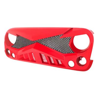 China ABS Front Red HAWKE Grille Guard With Mesh Plastic Insert For 07-18 Jeep Wrangler JK JKU for sale